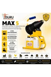 DURU MAX 5 OYNAR BAŞLIKLI EL TİPİ-PORTATİF ELEKTRİKLİ ULV İLAÇLAMA-SİSLEME MAKİNESİ 5 LT