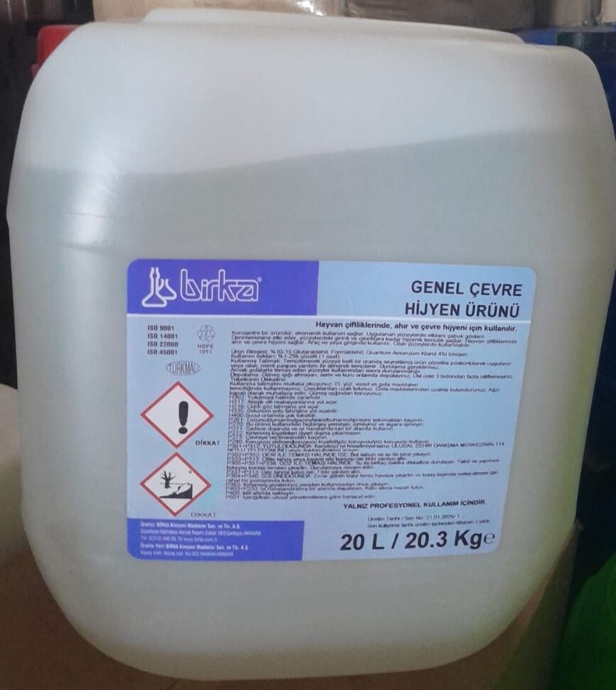 GENEL ÇEVRE DEZENFEKTANI 20 LT (SADECE YURTİÇİ KARGO İLE GÖNDERİLİR)